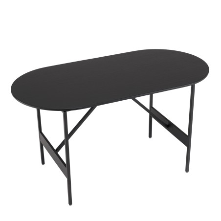 Table basse ovale noire DALY 70x35cm