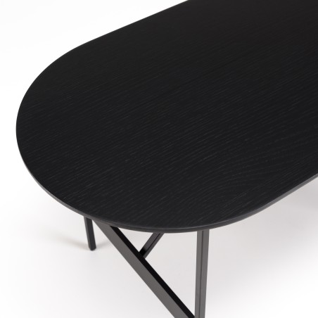 Table basse ovale noire DALY 70x35cm