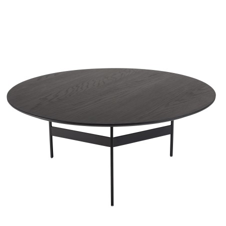 Table basse ronde noire DALY 78x78cm