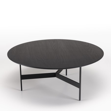 Table basse ronde noire DALY 78x78cm