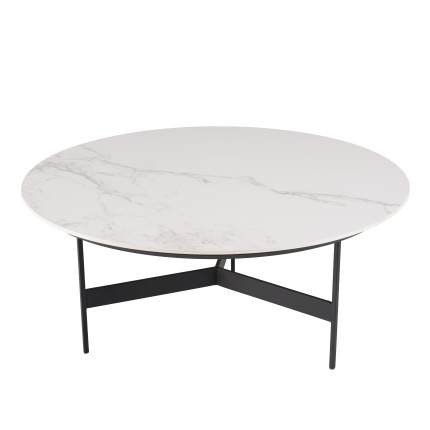 Table basse ronde DALY 78x78cm effet marbre