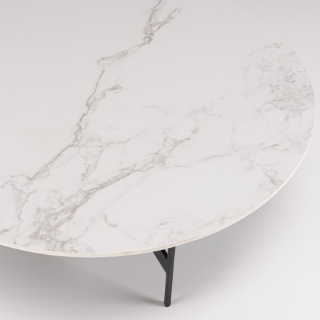 Table basse ronde DALY 78x78cm effet marbre
