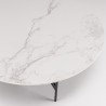 DALY Round Coffee Table 78x78cm - Marble-Effect Top & Metal Base