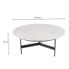 Table basse ronde DALY 78x78cm effet marbre