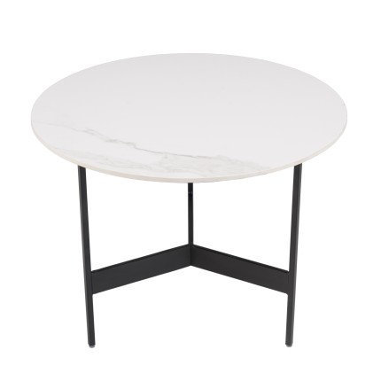Table basse ronde DALY 50x50cm effet marbre