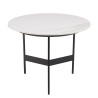 DALY Round Coffee Table 50x50cm - Marble-Effect Top & Metal Base
