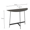 DALY - Black Half-Moon Console Table 83x35cm | Metal Base