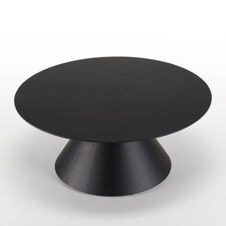 Table basse ronde noire DALY 78x78cm