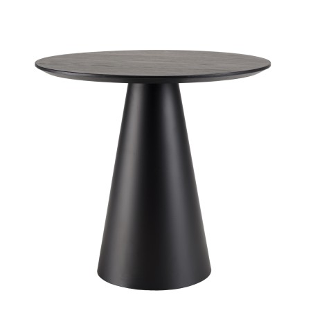 DALY Black Round Side Table 50x50cm - Modern Metal Side Table