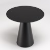 DALY Black Round Side Table 50x50cm - Modern Metal Side Table