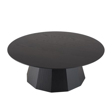 Table basse ronde noire DALY 90x90cm