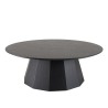 DALY Black Round Coffee Table 90x90cm - 100% Wood Functional Design