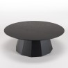 DALY Black Round Coffee Table 90x90cm - 100% Wood Functional Design