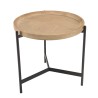 VICTOIRE - Round Side Table 53x53cm Natural Top Black Metal Legs