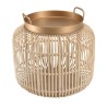 VICTOIRE Cylindrical Side Table 60x60cm - Golden Metal Top