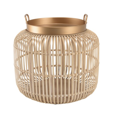VICTOIRE Cylindrical Side Table 60x60cm - Golden Metal Top