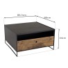 Table basse DANDY - Bois pin recyclé et métal 80x80cm