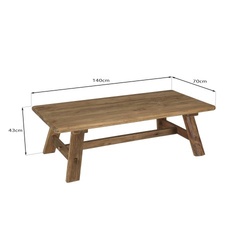 Table basse rectangulaire en bois Pin recyclé SANDY