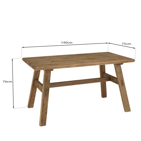 Table à manger en bois recyclé SANDY 140x75cm