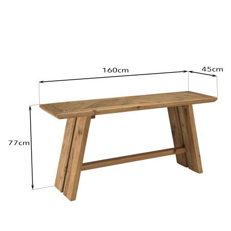 SANDY - Recycled Pine Wood Console Table 160x45cm