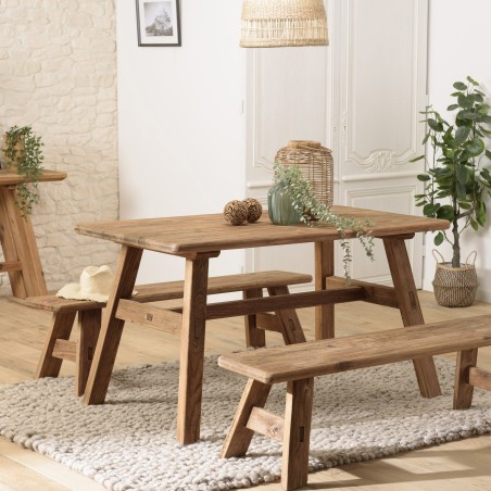 Table à manger en bois recyclé SANDY 140x75cm