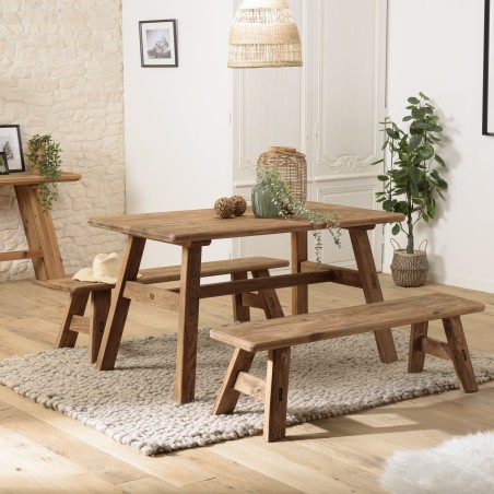 Table à manger en bois recyclé SANDY 140x75cm