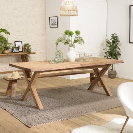 SANDY Rectangular Dining Table 220x100cm - Recycled Pine Wood