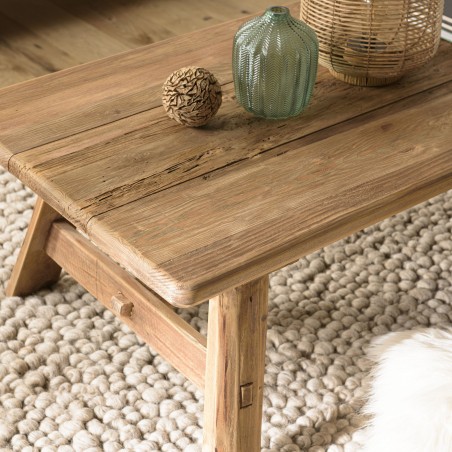 SANDY Rectangular Coffee Table 140x70cm - Recycled Pine Wood