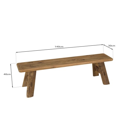 Banc en bois recyclé SANDY - Décoration montagne ou campagne