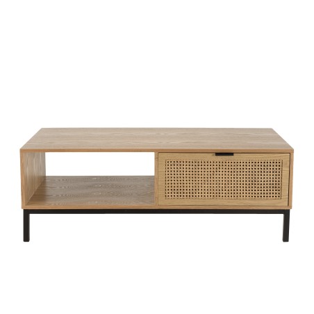 Table basse MARCEAU - 2 tiroirs cannage naturel