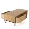 Table basse MARCEAU - 2 tiroirs cannage naturel
