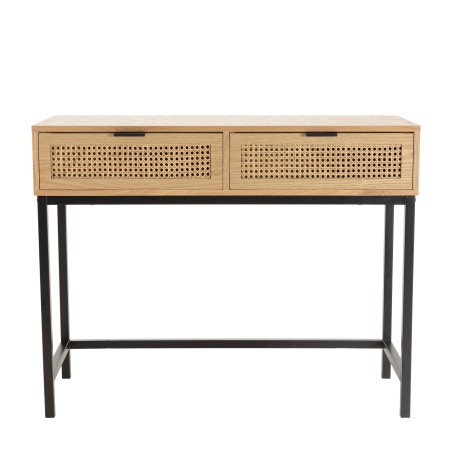 Console MARCEAU 2 tiroirs cannage naturel