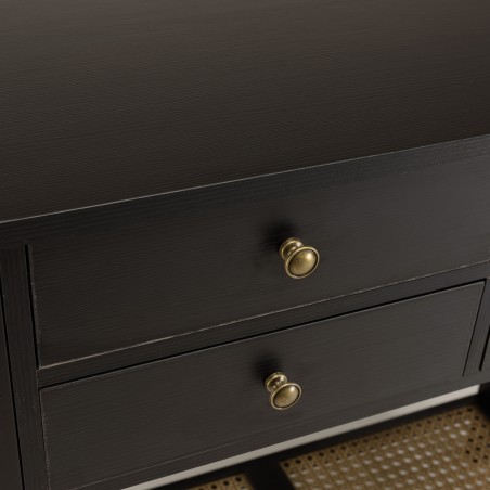 CHARLIE - Black Console Table with 4 Drawers and 1 Shelf