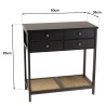 CHARLIE - Black Console Table with 4 Drawers and 1 Shelf