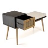 Banc CHARLIE marron assise noire 1 tiroir