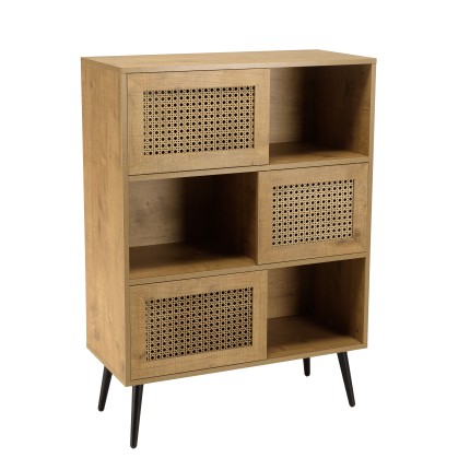 Buffet CHARLIE marron 3 niches 3 portes - Rangement tendance