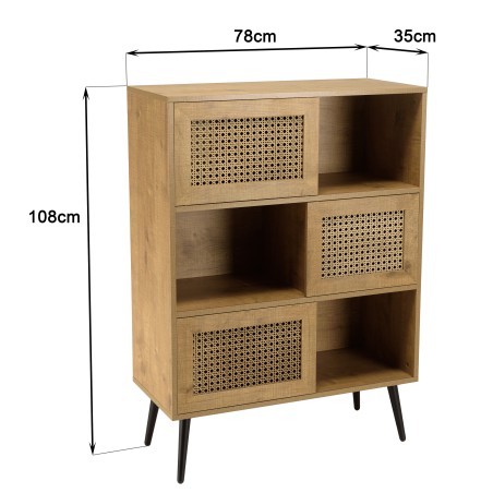 CHARLIE Brown Sideboard with 3 Compartments - Trendy Storage Solution