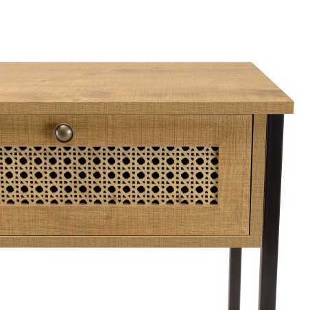 CHARLIE Brown Console Table with 2 Drawers and 1 Shelf | Trendy Design