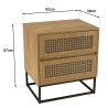 CHARLIE Brown Bedside Table with 2 Drawers - Trendy and Minimalist Design