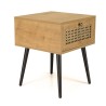 Chevet CHARLIE marron 1 tiroir effet cannage