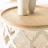 VICTOIRE Round Coffee Table 80x80cm Natural Top White Aged Base