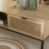 Table basse MARCEAU - 2 tiroirs cannage naturel