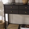 CHARLIE - Black Console Table with 4 Drawers and 1 Shelf