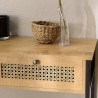 Console CHARLIE marron 2 tiroirs effet cannage
