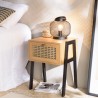 Chevet CHARLIE marron 1 tiroir effet cannage