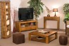 API - Brown Square Coffee Table with Shelf, 90x90cm, Teak