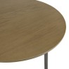 ALMA - Dark Brown Round Side Table 55x55cm with Black Metal Legs