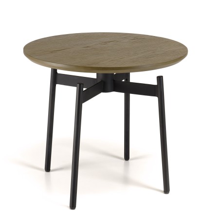 Table d'appoint ALMA ronde marron foncé 55x55cm