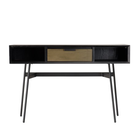 Console ALMA noire 130x35cm 2 niches 1 tiroir
