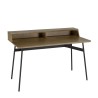 ALMA Dark Brown Desk with 2 Niches Black Metal Legs